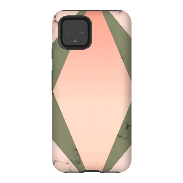 Pixel 4 StrongFit Marble design with diamond figure by ArtsCase