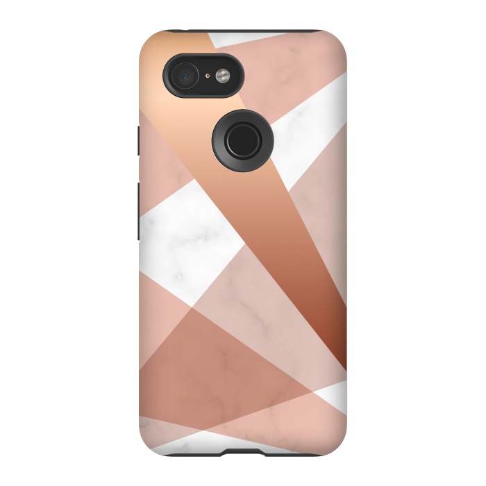 Pixel 3 StrongFit Marble Geometric design with peak figures by ArtsCase