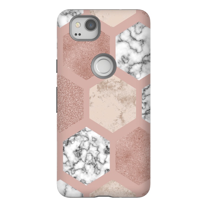 Pixel 2 StrongFit Marble Geometrical abstract design by ArtsCase