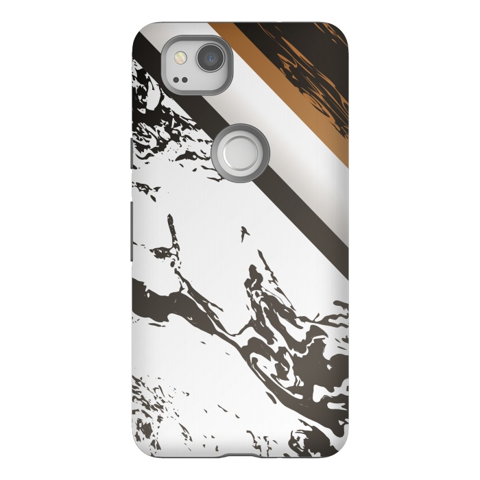 Pixel 2 StrongFit Marble with cubes and geometric figures by ArtsCase