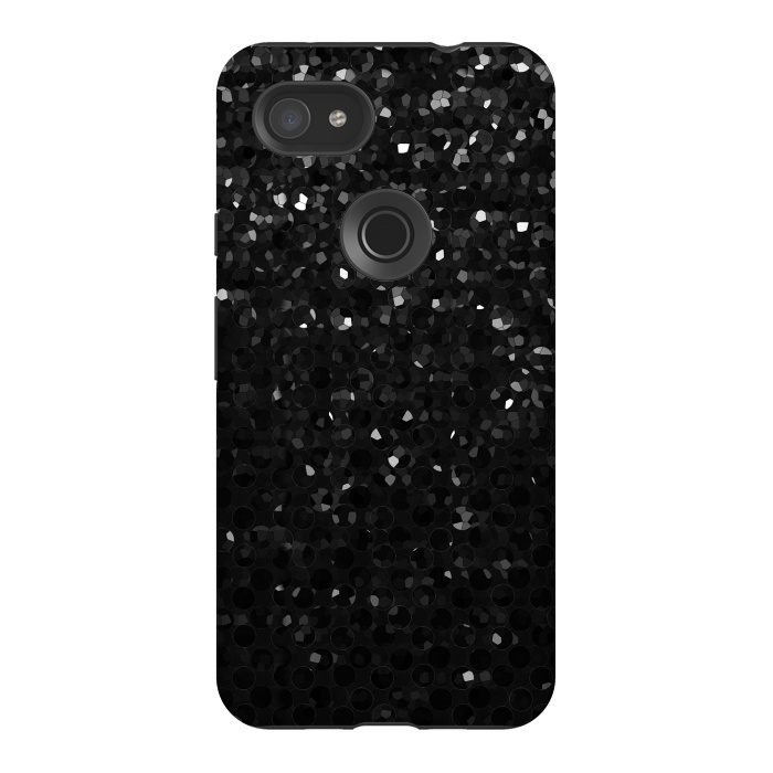 Pixel 3AXL StrongFit Black Crystal Bling Strass G283 by Medusa GraphicArt