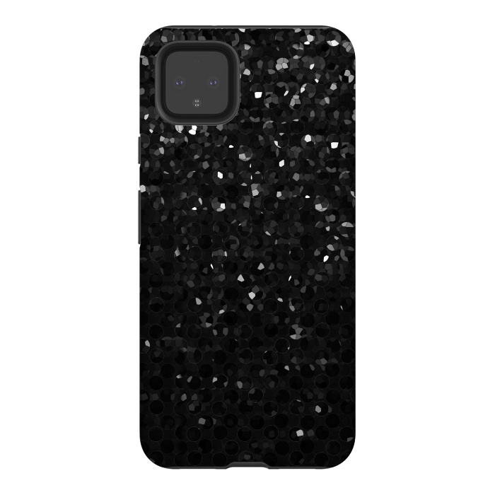 Pixel 4XL StrongFit Black Crystal Bling Strass G283 by Medusa GraphicArt