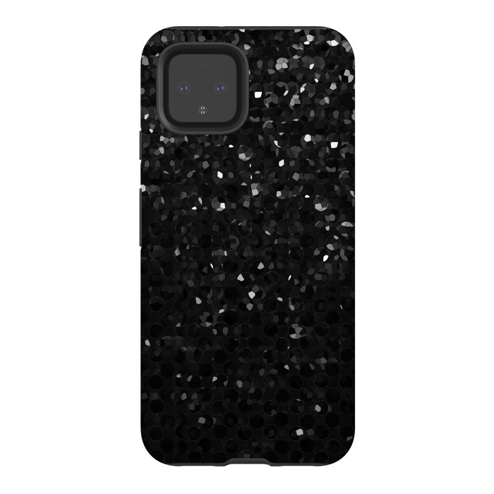 Pixel 4 StrongFit Black Crystal Bling Strass G283 by Medusa GraphicArt