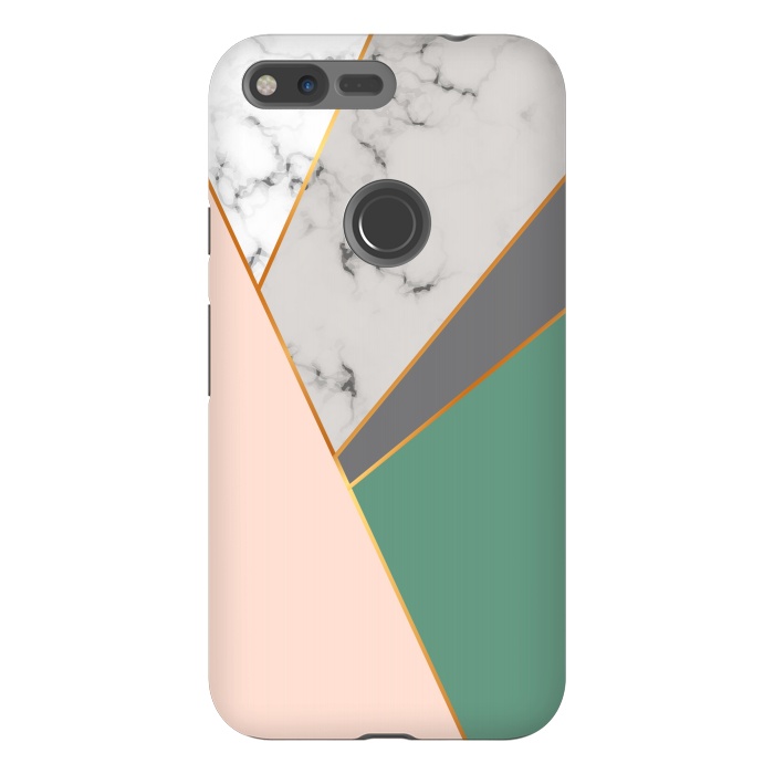 Pixel XL StrongFit Modern Geometric Design with golden lines by ArtsCase