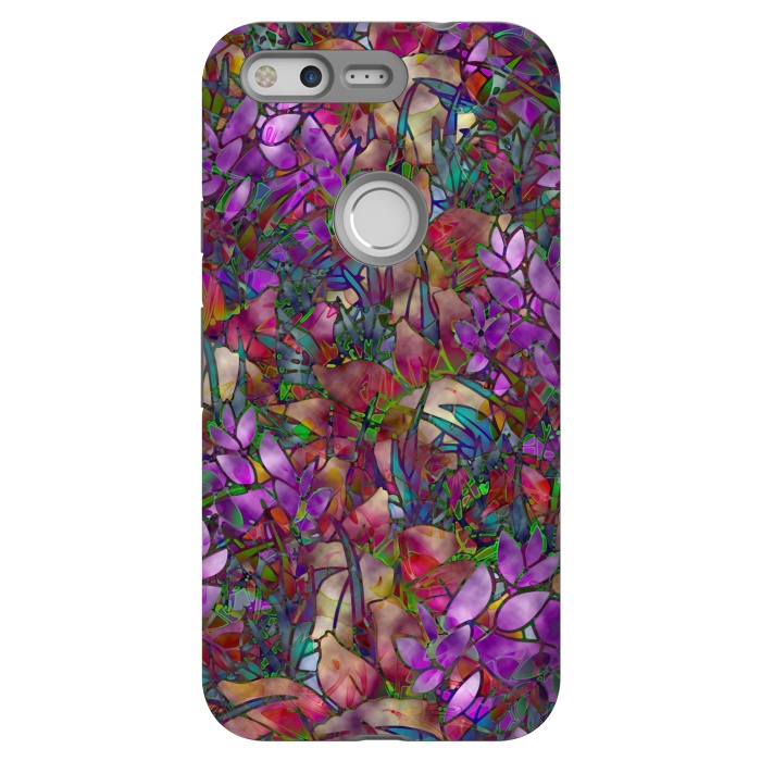 Pixel StrongFit Floral Abstract Stained Glass G175 by Medusa GraphicArt