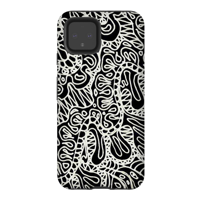 Pixel 4 StrongFit Doodle Ethnic Style G361 by Medusa GraphicArt