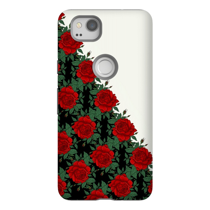 Pixel 2 StrongFit Red roses pattern by Jms