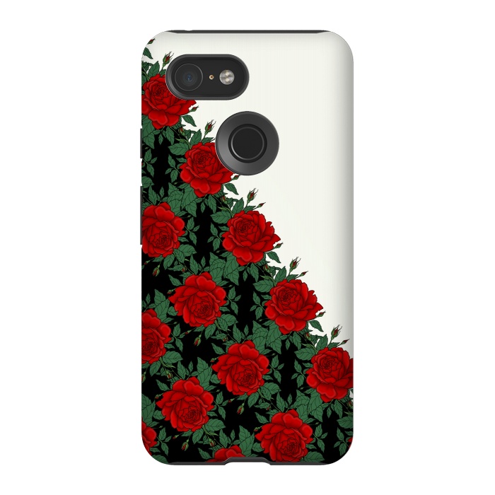 Pixel 3 StrongFit Red roses pattern by Jms