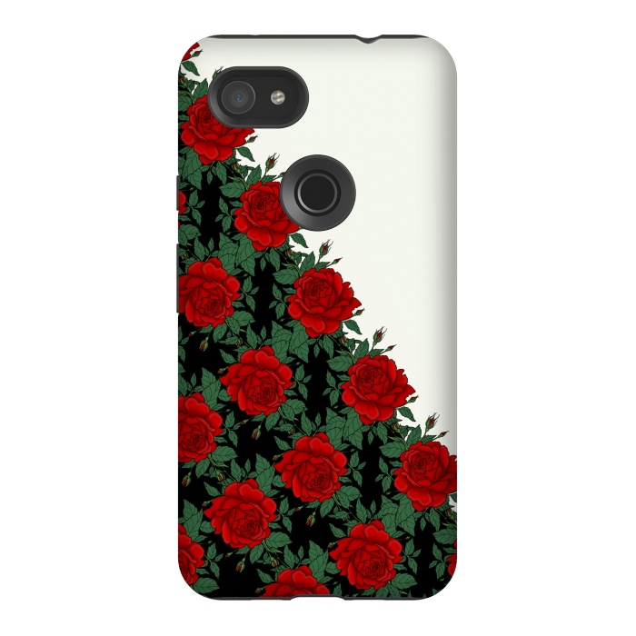 Pixel 3AXL StrongFit Red roses pattern by Jms
