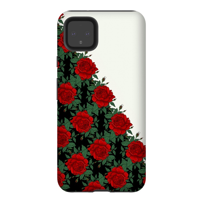 Pixel 4XL StrongFit Red roses pattern by Jms