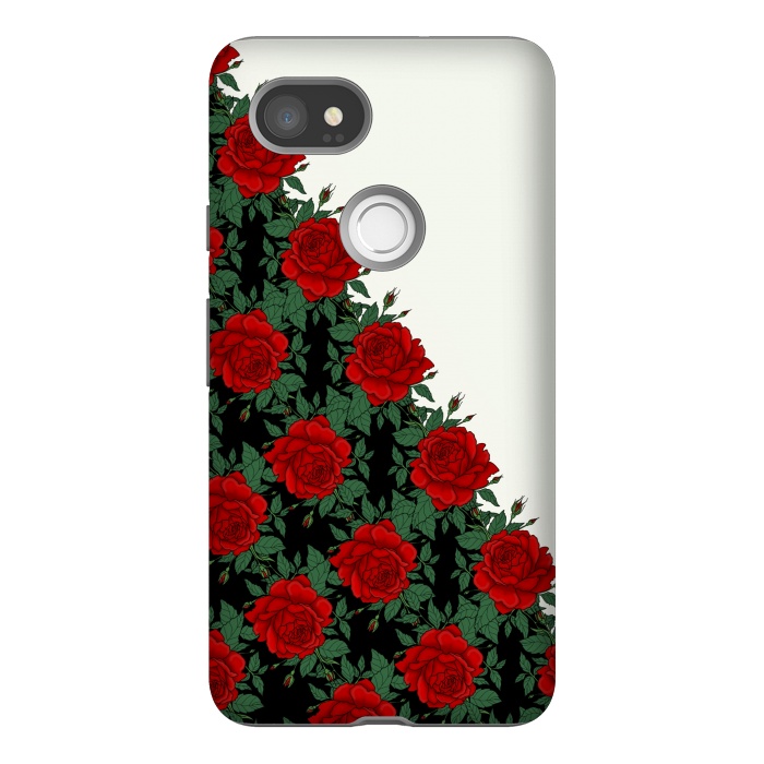 Pixel 2XL StrongFit Red roses pattern by Jms