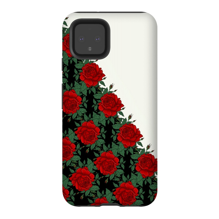 Pixel 4 StrongFit Red roses pattern by Jms