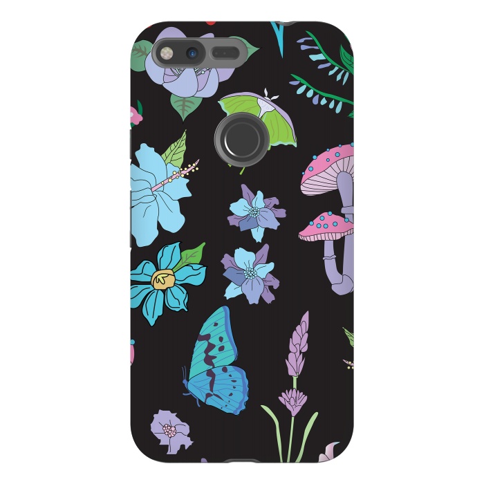 Pixel XL StrongFit Garden Witch Pastel Mushrooms, Flowers, Butterflies by Luna Elizabeth Art