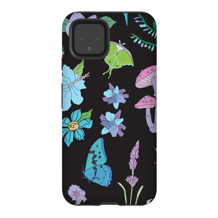 Pixel 4 StrongFit Garden Witch Pastel Mushrooms, Flowers, Butterflies by Luna Elizabeth Art