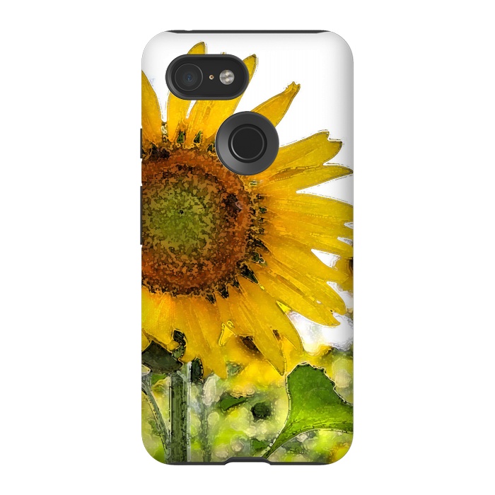 Pixel 3 StrongFit Sunflowers by Allgirls Studio