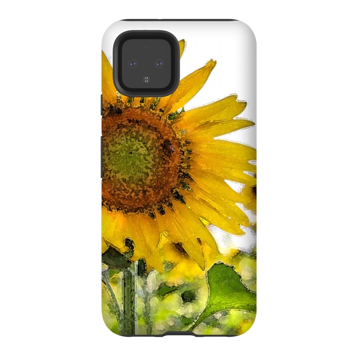 Pixel 4 StrongFit Sunflowers by Allgirls Studio