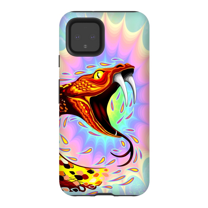 Pixel 4 StrongFit Snake Attack Psychedelic Art by BluedarkArt