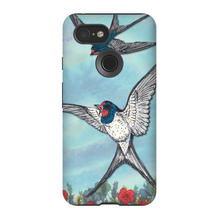 Pixel 3 StrongFit Summer Swallows by Lotti Brown