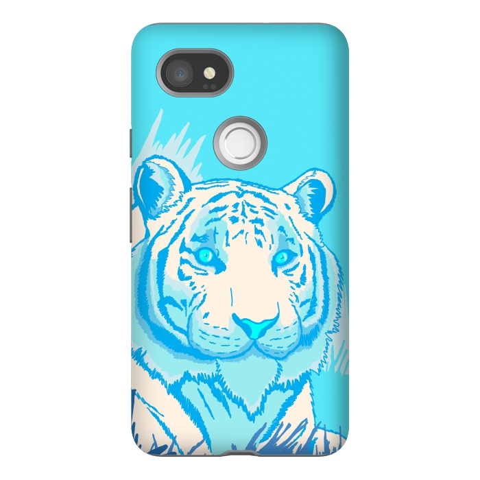 Pixel 2XL StrongFit The blue tiger by Steve Wade (Swade)