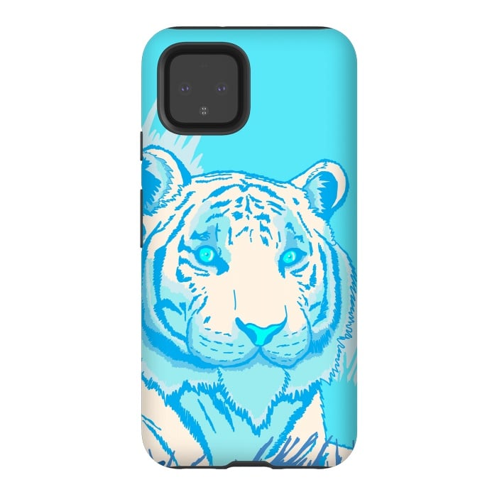 Pixel 4 StrongFit The blue tiger by Steve Wade (Swade)