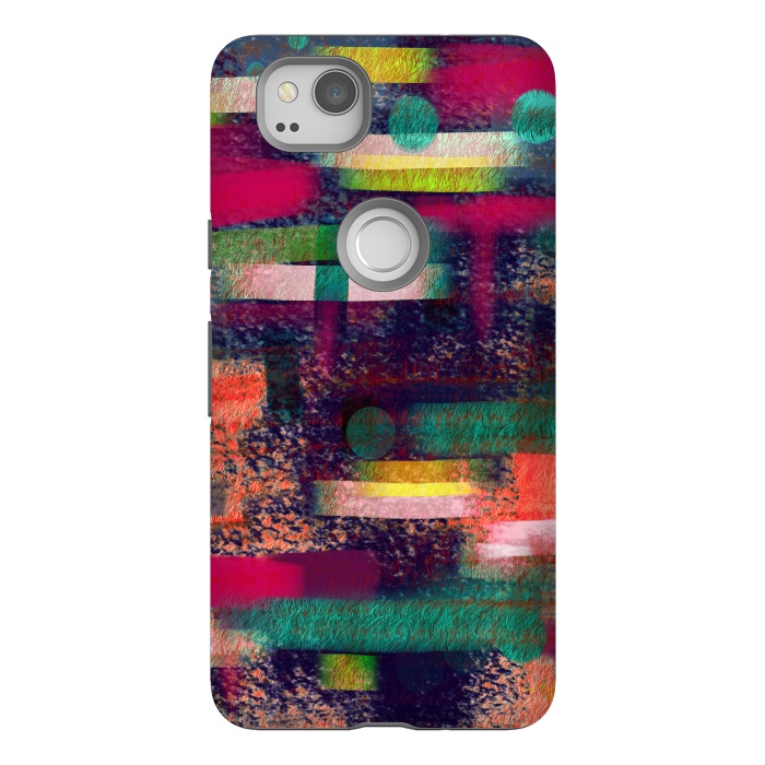 Pixel 2 StrongFit Abstract art colourful design multicolor by Josie