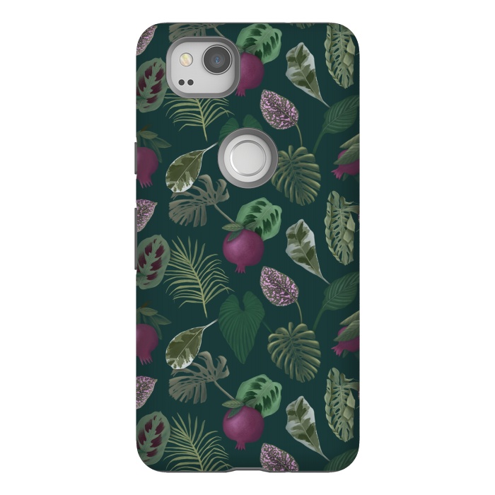 Pixel 2 StrongFit Pomegranates & Palm Leaves by Tishya Oedit