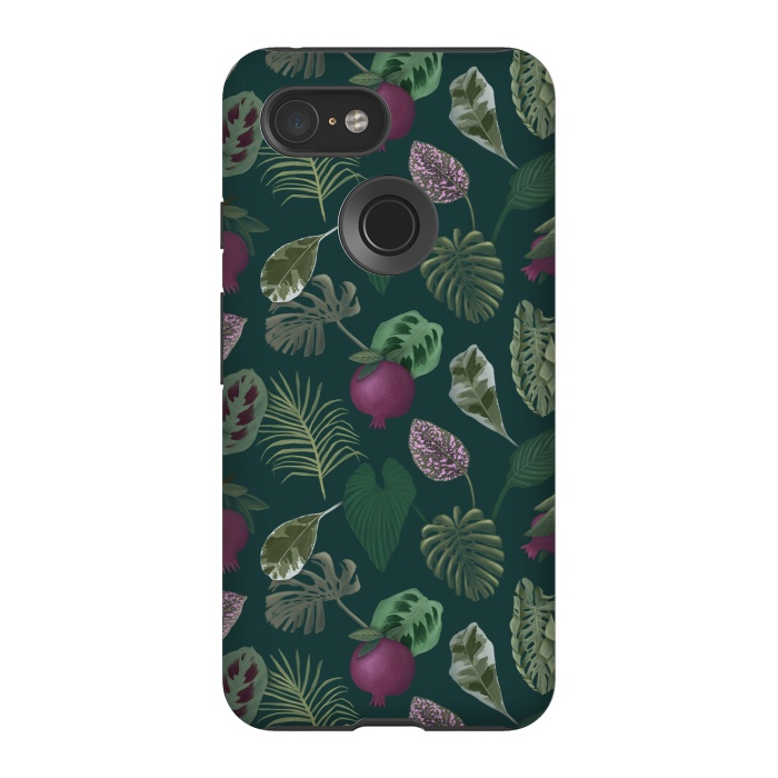 Pixel 3 StrongFit Pomegranates & Palm Leaves by Tishya Oedit