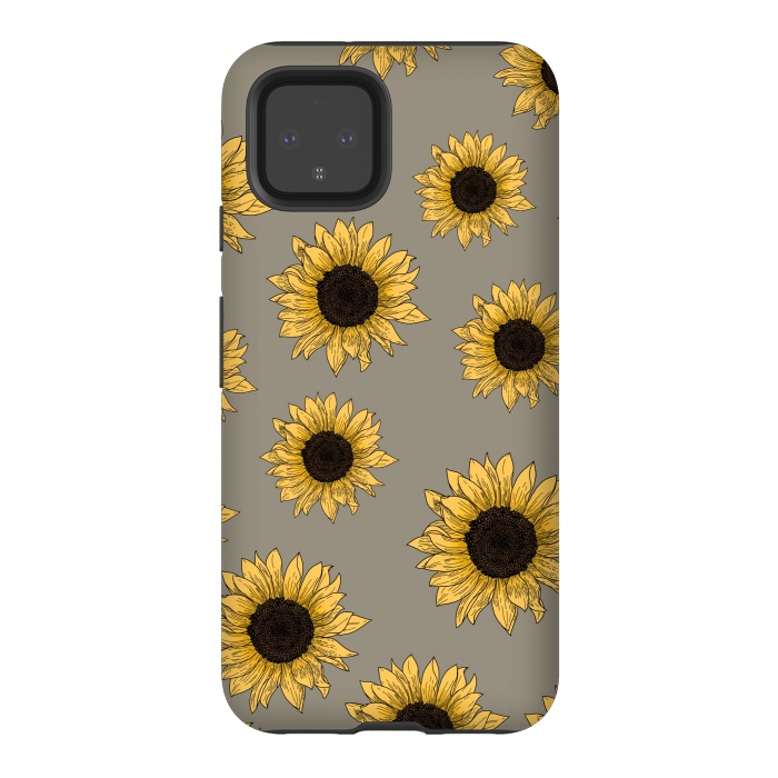 Pixel 4 StrongFit Sunflowers by Jms