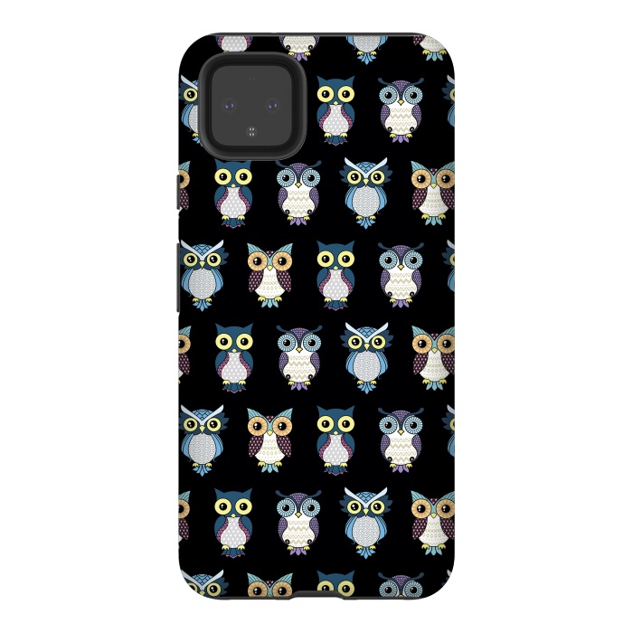 Pixel 4XL StrongFit Owls pattern by Laura Nagel