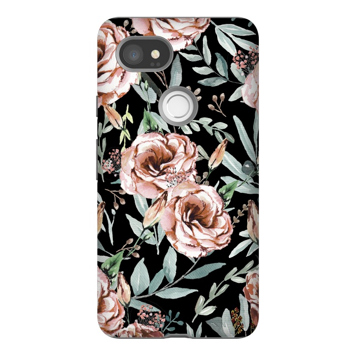 Pixel 2XL StrongFit Floral Explosion Black by Anis Illustration