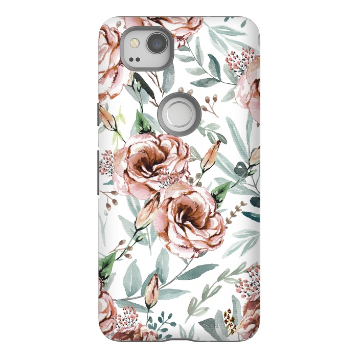 Pixel 2 StrongFit Floral Explosion White by Anis Illustration