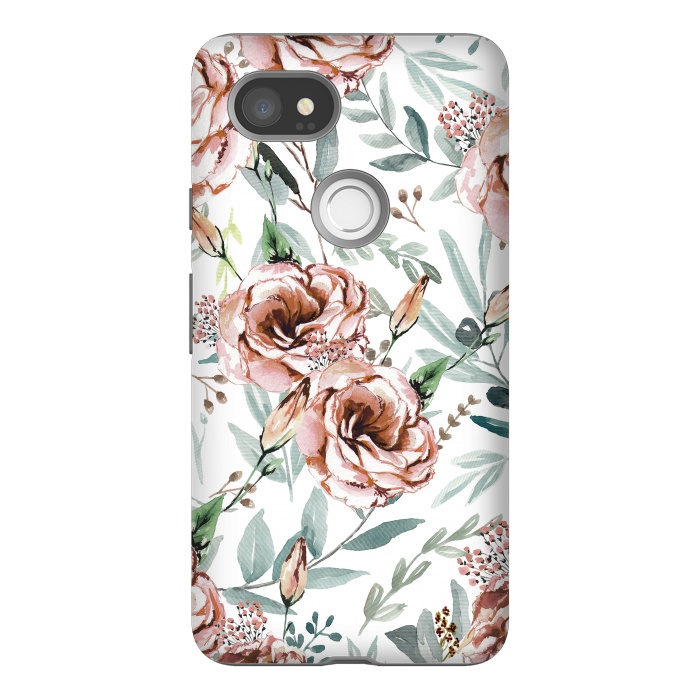 Pixel 2XL StrongFit Floral Explosion White by Anis Illustration