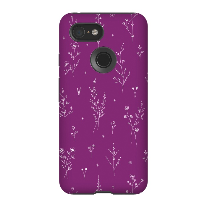 Pixel 3 StrongFit Magic Wine Wildflowers by Anis Illustration