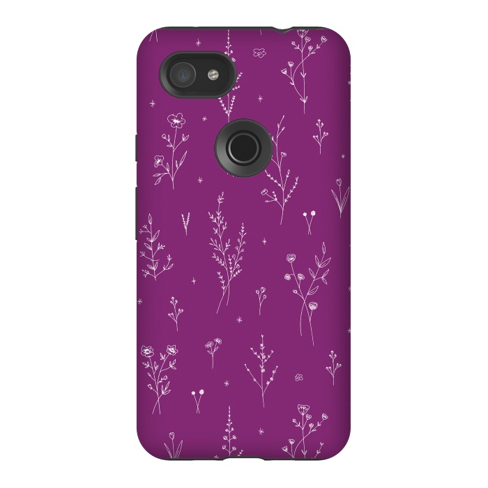 Pixel 3AXL StrongFit Magic Wine Wildflowers by Anis Illustration