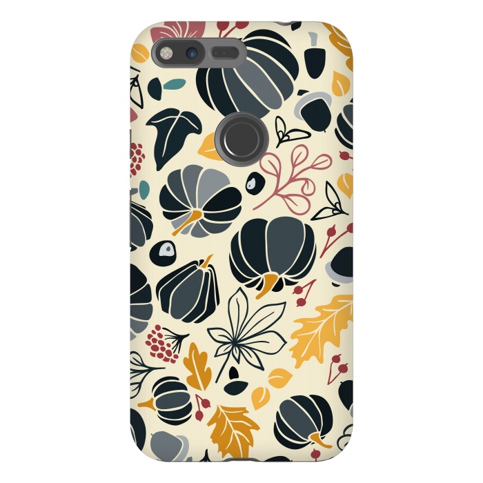 Pixel XL StrongFit Fall Fruits in Navy and Yellow by Paula Ohreen
