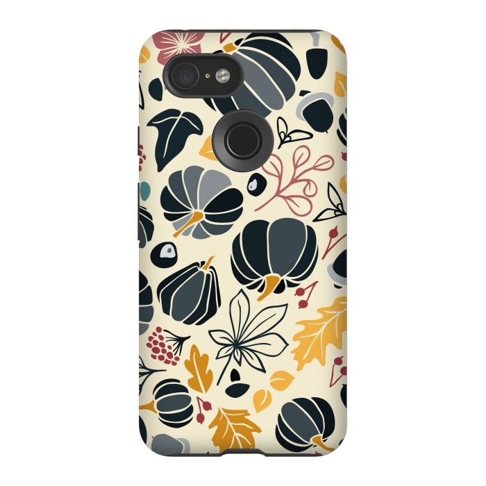 Pixel 3 StrongFit Fall Fruits in Navy and Yellow by Paula Ohreen