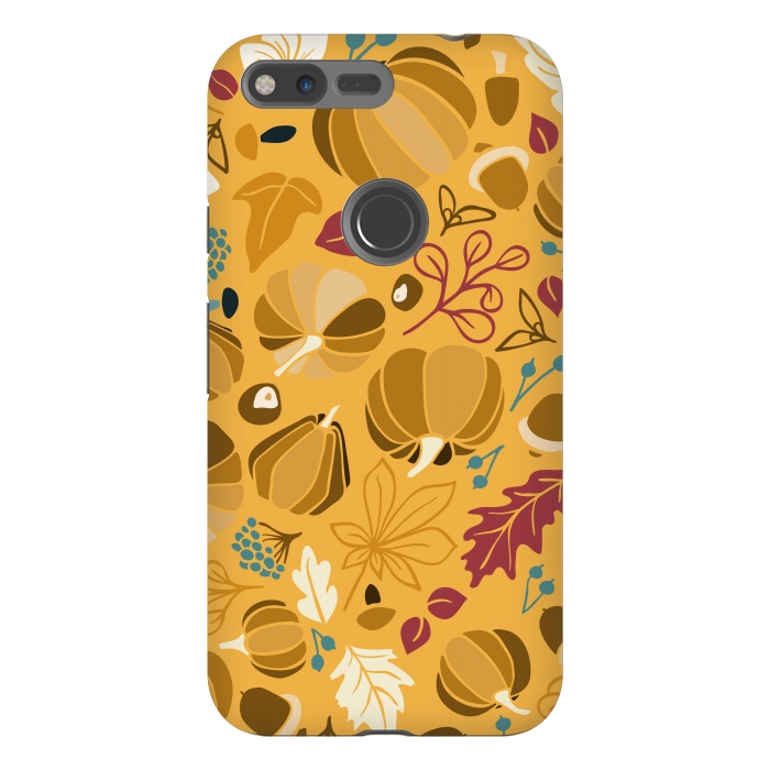 Pixel XL StrongFit Fall Fruits in Mustard and Red by Paula Ohreen