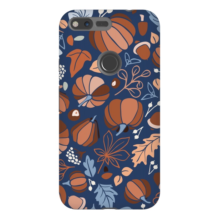 Pixel XL StrongFit Fall Fruits in Navy and Orange by Paula Ohreen