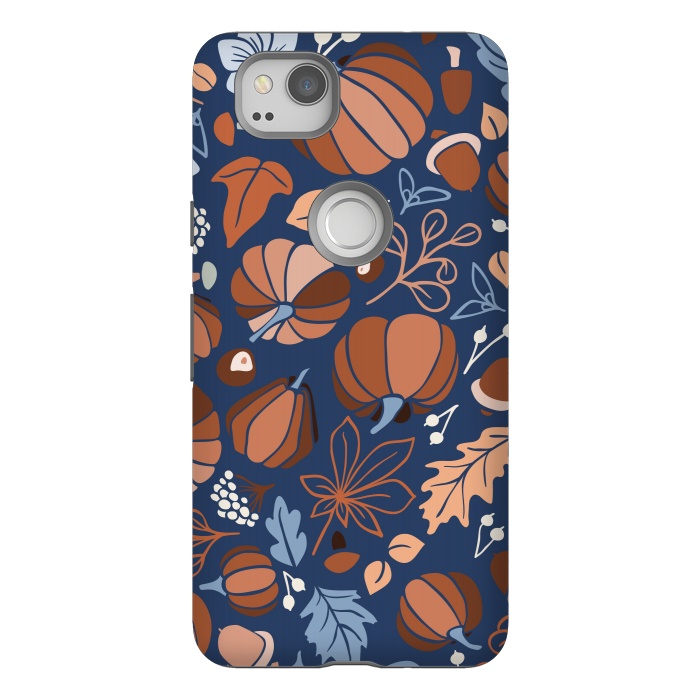 Pixel 2 StrongFit Fall Fruits in Navy and Orange by Paula Ohreen