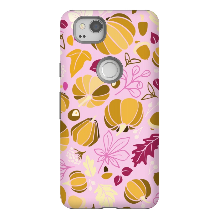 Pixel 2 StrongFit Fall Fruits in Pink and Orange by Paula Ohreen