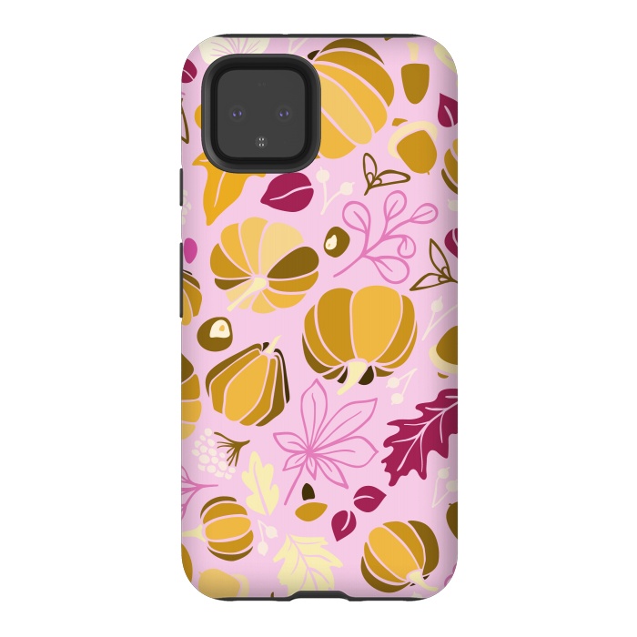 Pixel 4 StrongFit Fall Fruits in Pink and Orange by Paula Ohreen
