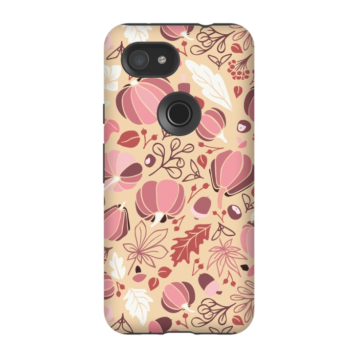 Pixel 3A StrongFit Fall Fruits in Cream and Pink by Paula Ohreen