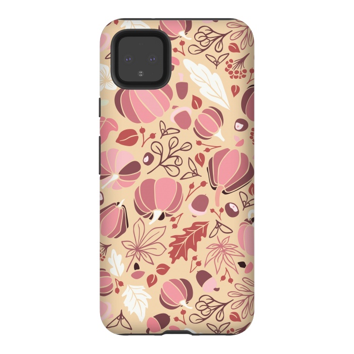 Pixel 4XL StrongFit Fall Fruits in Cream and Pink by Paula Ohreen