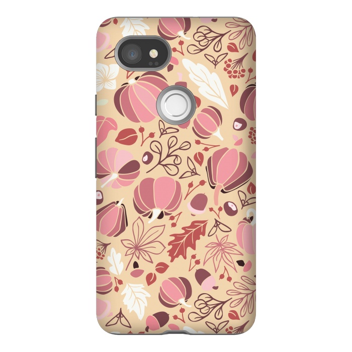 Pixel 2XL StrongFit Fall Fruits in Cream and Pink by Paula Ohreen