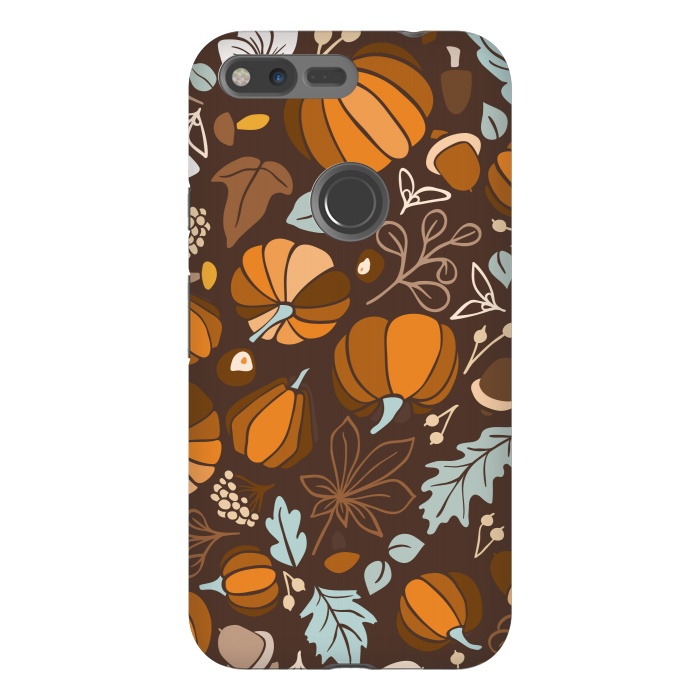 Pixel XL StrongFit Fall Fruits in Brown and Mustard by Paula Ohreen