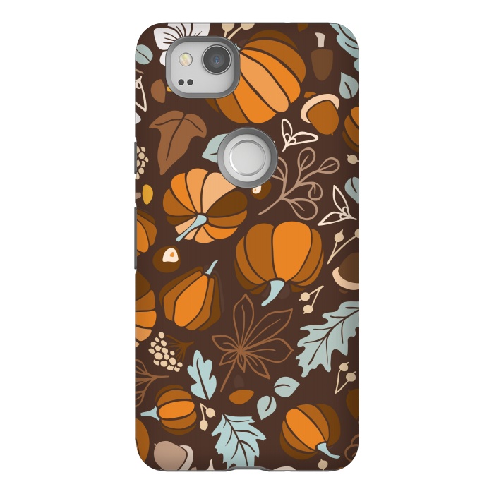 Pixel 2 StrongFit Fall Fruits in Brown and Mustard by Paula Ohreen