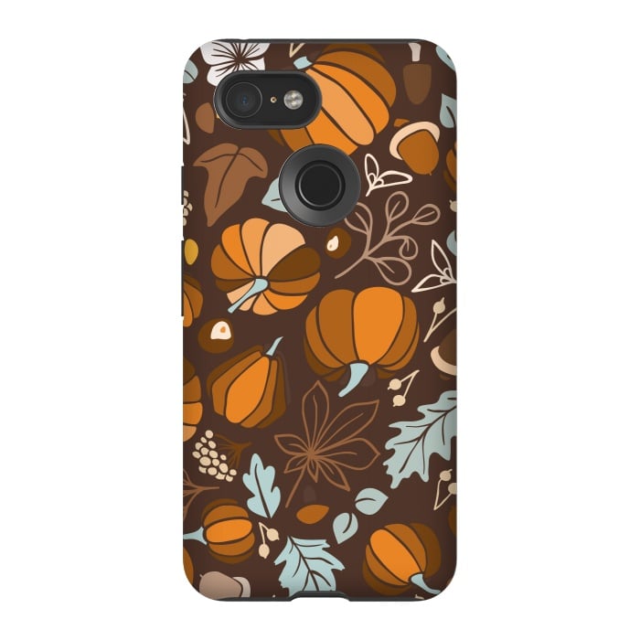 Pixel 3 StrongFit Fall Fruits in Brown and Mustard by Paula Ohreen