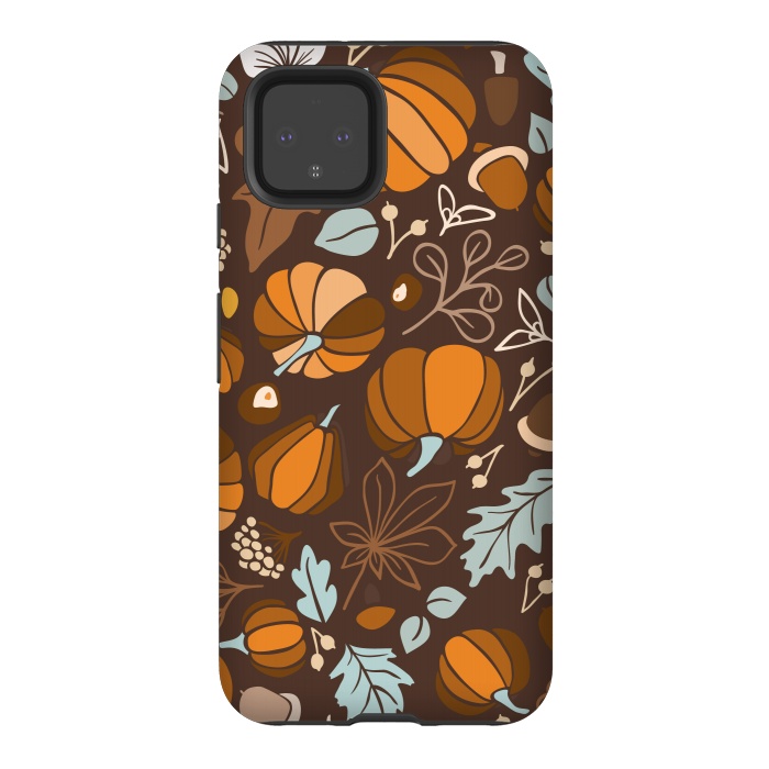 Pixel 4 StrongFit Fall Fruits in Brown and Mustard by Paula Ohreen