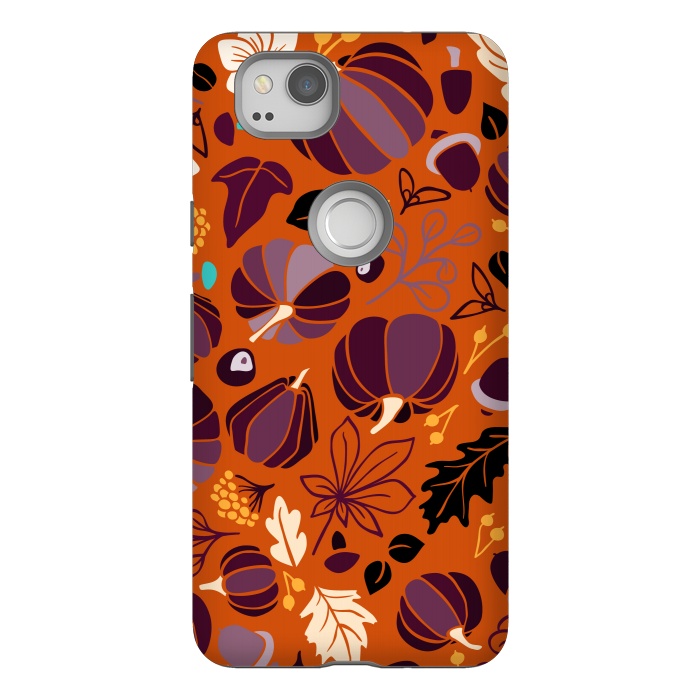 Pixel 2 StrongFit Fall Fruits in Orange and Purple by Paula Ohreen