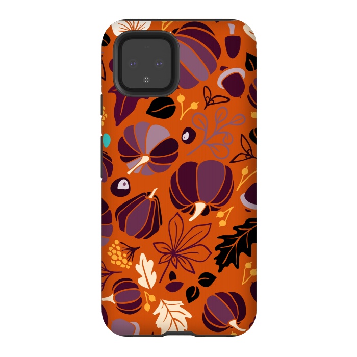 Pixel 4 StrongFit Fall Fruits in Orange and Purple by Paula Ohreen